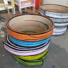 Bent Wood Tables by Richard Woods and Sebastian Wrong